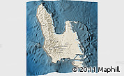 Shaded Relief 3D Map of Sanma, darken