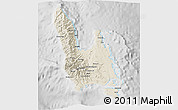 Shaded Relief 3D Map of Sanma, lighten, desaturated
