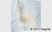 Shaded Relief 3D Map of Sanma, lighten, semi-desaturated