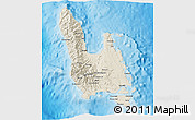 Shaded Relief 3D Map of Sanma, political outside