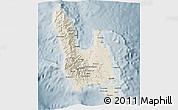Shaded Relief 3D Map of Sanma, semi-desaturated