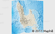 Shaded Relief 3D Map of Sanma, single color outside