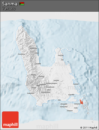 Silver Style 3D Map of Sanma
