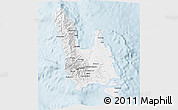 Silver Style 3D Map of Sanma, single color outside