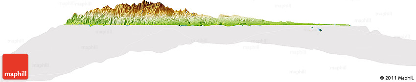 Physical Horizon Map of Sanma, cropped outside