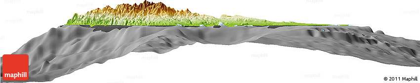 Physical Horizon Map of Sanma, darken, desaturated