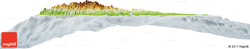 Physical Horizon Map of Sanma, lighten, semi-desaturated