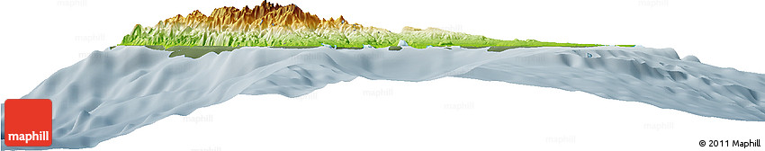 Physical Horizon Map of Sanma, semi-desaturated