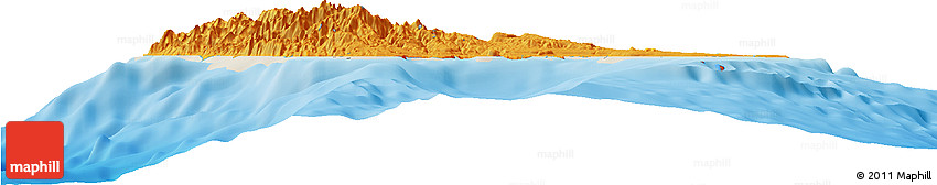 Political Horizon Map of Sanma, shaded relief outside