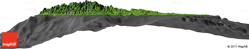 Satellite Horizon Map of Sanma, darken, desaturated