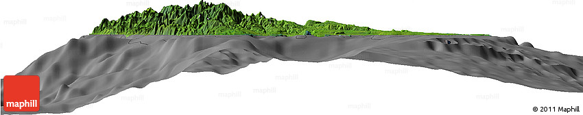 Satellite Horizon Map of Sanma, desaturated