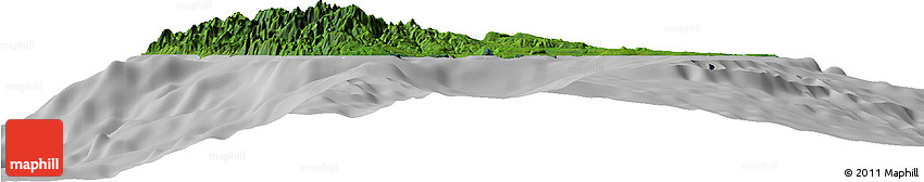 Satellite Horizon Map of Sanma, lighten, desaturated