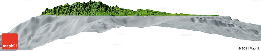 Satellite Horizon Map of Sanma, lighten, semi-desaturated