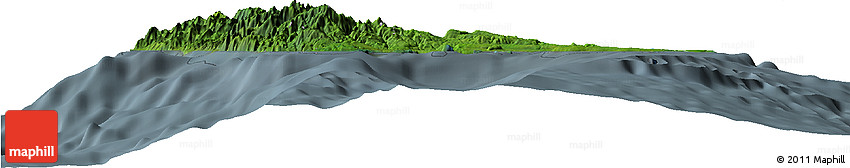 Satellite Horizon Map of Sanma, semi-desaturated