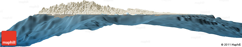 Shaded Relief Horizon Map of Sanma, darken