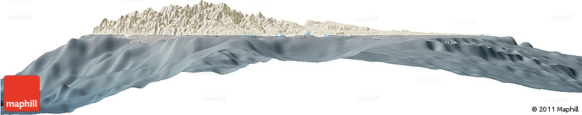 Shaded Relief Horizon Map of Sanma, darken, semi-desaturated