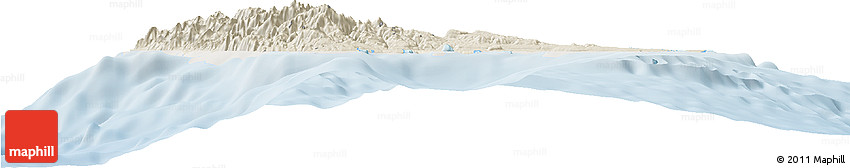 Shaded Relief Horizon Map of Sanma, lighten