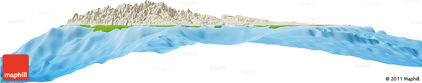 Shaded Relief Horizon Map of Sanma, physical outside