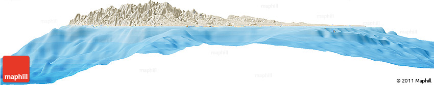 Shaded Relief Horizon Map of Sanma, political outside