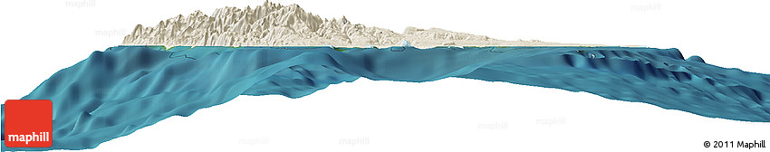 Shaded Relief Horizon Map of Sanma, satellite outside