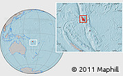 Gray Location Map of Sanma, within the entire country, hill shading