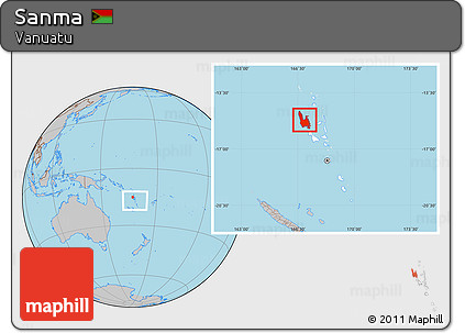 Gray Location Map of Sanma, highlighted country, within the entire country