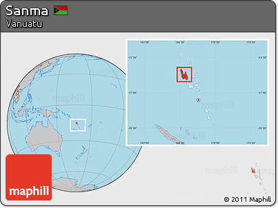 Gray Location Map of Sanma, highlighted country, within the entire country