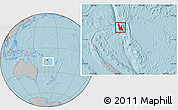 Gray Location Map of Sanma, highlighted country, within the entire country, hill shading