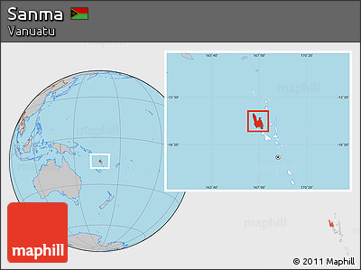 Gray Location Map of Sanma, highlighted country
