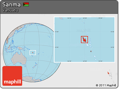 Gray Location Map of Sanma, highlighted country