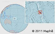 Gray Location Map of Sanma, highlighted country, hill shading