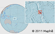 Gray Location Map of Sanma, hill shading