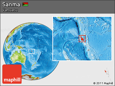 Physical Location Map of Sanma, highlighted country