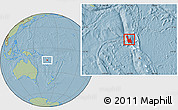 Savanna Style Location Map of Sanma, highlighted country, hill shading
