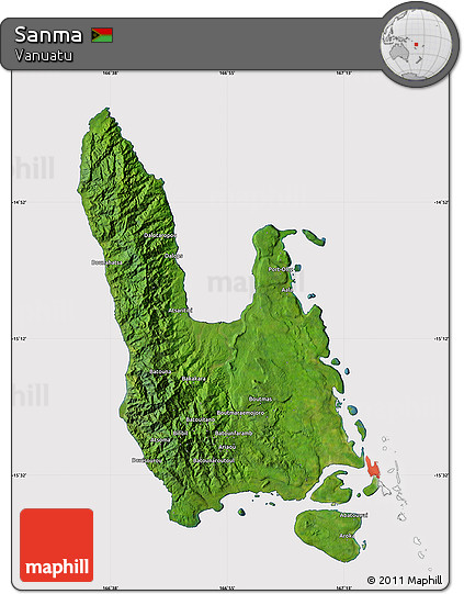 Satellite Map of Sanma, cropped outside