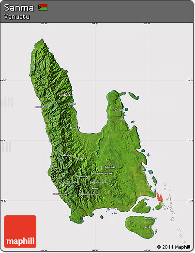 Satellite Map of Sanma, cropped outside