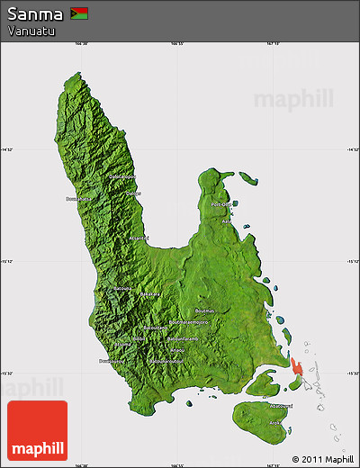 Satellite Map of Sanma, cropped outside