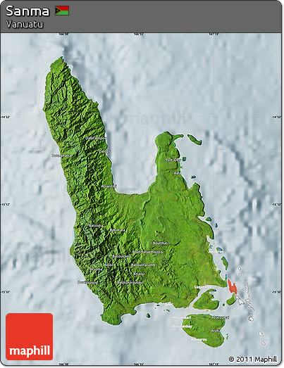Satellite Map of Sanma, lighten