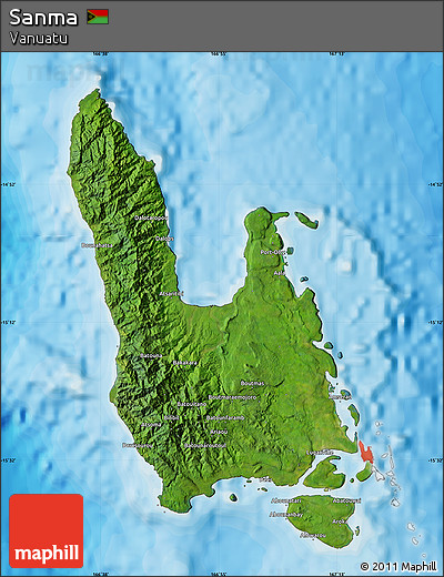 Satellite Map of Sanma, political outside