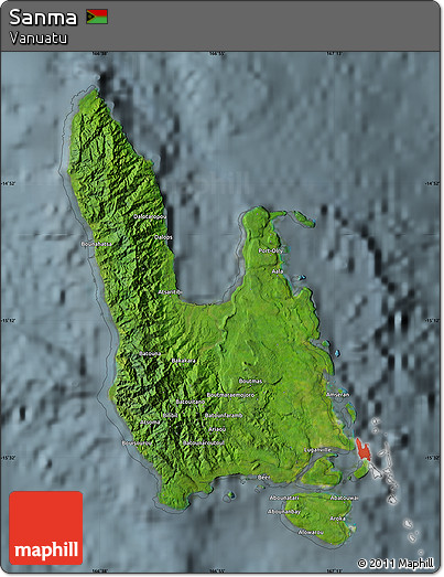 Satellite Map of Sanma, semi-desaturated
