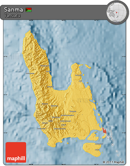 Savanna Style Map of Sanma, single color outside