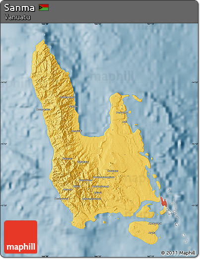 Savanna Style Map of Sanma, single color outside