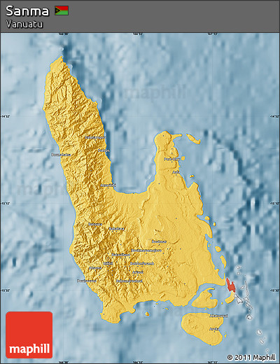 Savanna Style Map of Sanma, single color outside