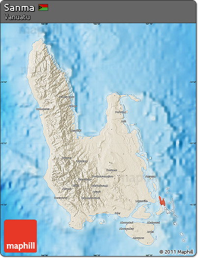 Shaded Relief Map of Sanma