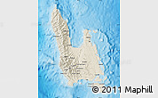 Shaded Relief Map of Sanma, political outside