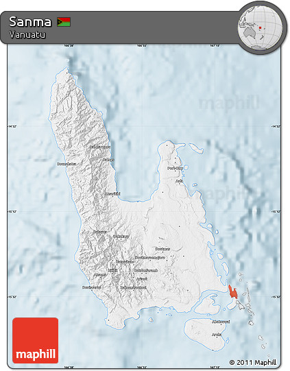 Silver Style Map of Sanma, single color outside
