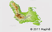 Physical Panoramic Map of Sanma, cropped outside