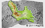 Physical Panoramic Map of Sanma, darken, desaturated