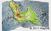 Physical Panoramic Map of Sanma, darken, semi-desaturated