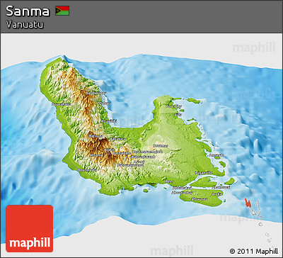 Physical Panoramic Map of Sanma